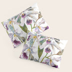 Cattleya Orchid White and Purple with Goldfish Muted Pallet Botanical Design Pillow Sham Gallery Image 3