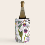 Cattleya Orchid White and Purple with Goldfish Muted Pallet Botanical Design Wine Chiller Gallery Image 1