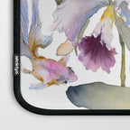 Cattleya Orchid White and Purple with Goldfish Muted Pallet Botanical Design Laptop Sleeve Gallery Image 3