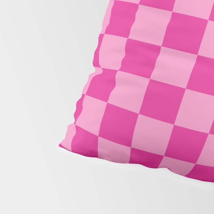 Double Pink Hot Magenta Checkered Pattern Pillow Sham Gallery Image 4