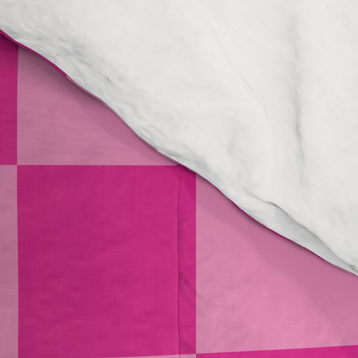 Double Pink Hot Magenta Checkered Pattern Comforter Gallery Image 4