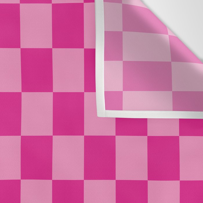 Double Pink Hot Magenta Checkered Pattern Wall Tapestry Gallery Image 3