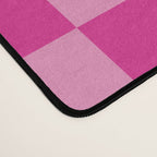 Double Pink Hot Magenta Checkered Pattern Desk Mat Gallery Image 4