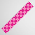 Double Pink Hot Magenta Checkered Pattern Table Runner Gallery Image 3