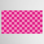 Double Pink Hot Magenta Checkered Pattern Tablecloth Gallery Image 2
