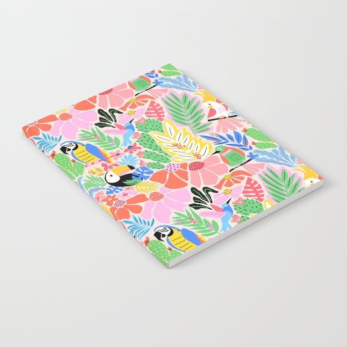 Joyful Jungle Exotic Birds Colorful Pattern Notebook Gallery Image 2