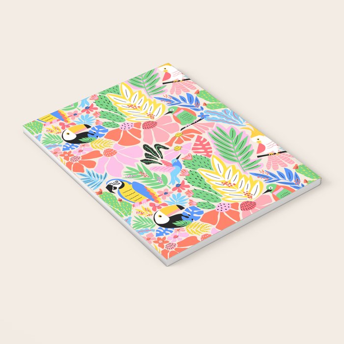 Joyful Jungle Exotic Birds Colorful Pattern Notebook Gallery Image 3