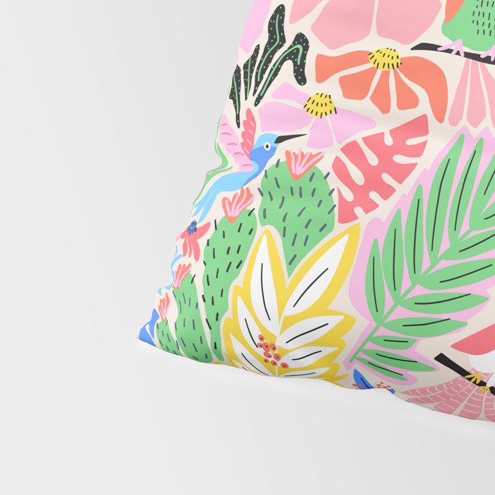 Joyful Jungle Exotic Birds Colorful Pattern Pillow Sham Gallery Image 4