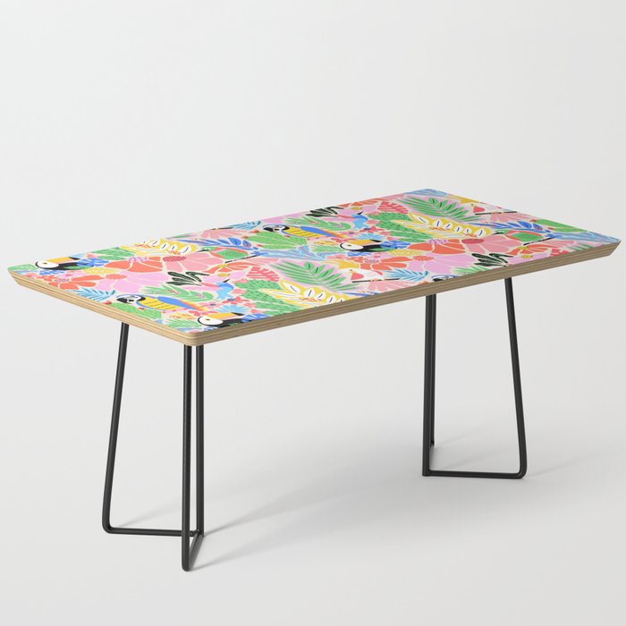 Joyful Jungle Exotic Birds Colorful Pattern Coffee Table Gallery Image 1