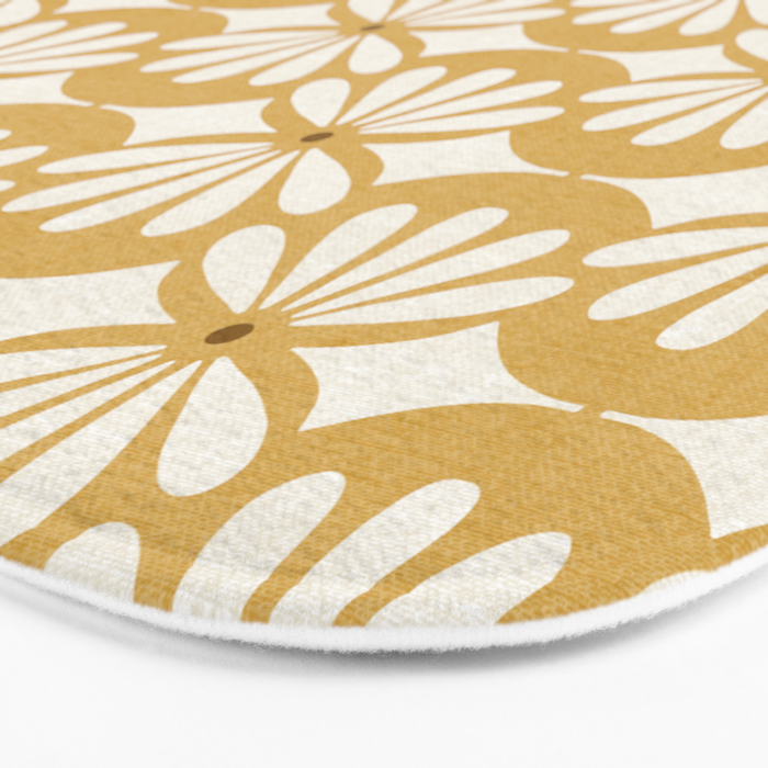 Solstice Boho Geometric Goldenrod Bath Mat Gallery Image 3