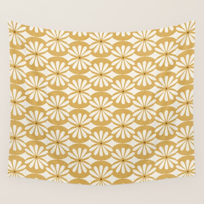 Solstice Boho Geometric Goldenrod Wall Tapestry Gallery Image 4