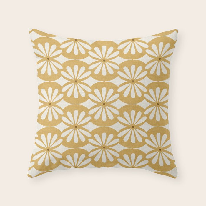 Solstice Boho Geometric Goldenrod Throw Pillow Gallery Image 1