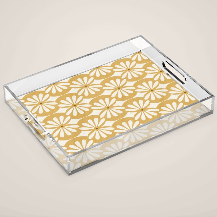 Solstice Boho Geometric Goldenrod Acrylic Tray Gallery Image 1