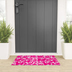 Hot Pink Otomi Bright Pattern Welcome Mat Gallery Image 3