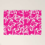 Hot Pink Otomi Bright Pattern Welcome Mat Gallery Image 1