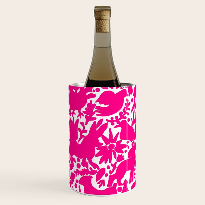 Hot Pink Otomi Bright Pattern Wine Chiller Gallery Image 3