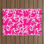 Hot Pink Otomi Bright Pattern Outdoor Rug Gallery Image 1