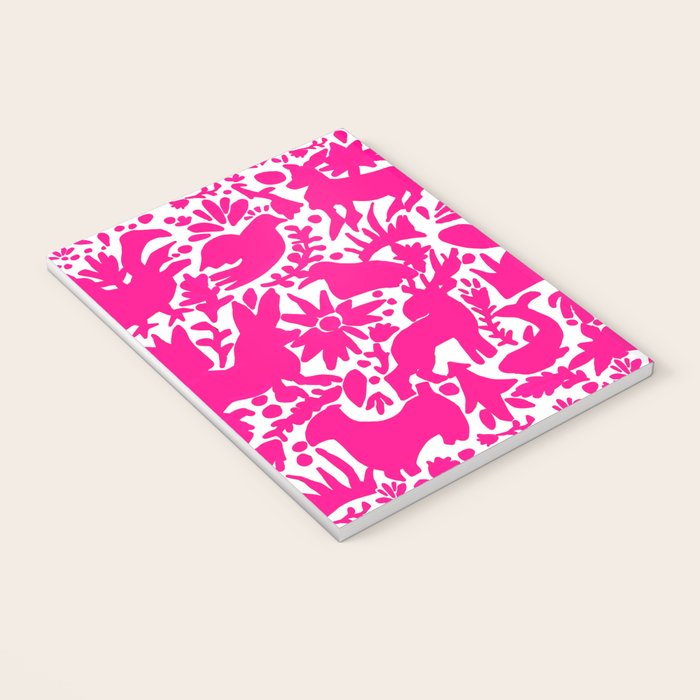 Hot Pink Otomi Bright Pattern Notebook Gallery Image 3