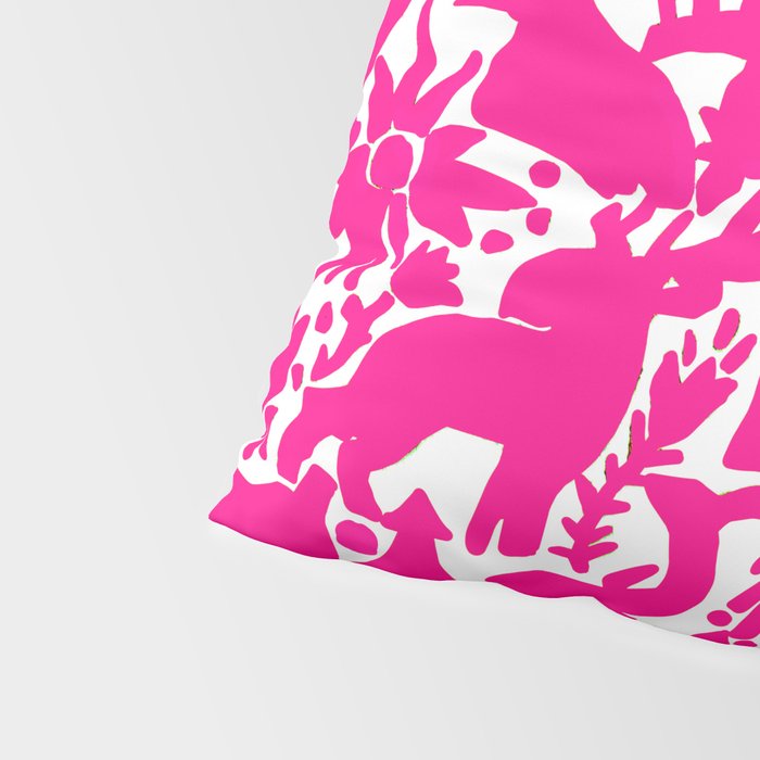 Hot Pink Otomi Bright Pattern Pillow Sham Gallery Image 4