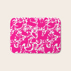 Hot Pink Otomi Bright Pattern Bath Mat Gallery Image 1