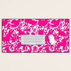 Hot Pink Otomi Bright Pattern Desk Mat Gallery Image 1