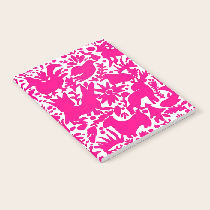 Hot Pink Otomi Bright Pattern Notebook Gallery Image 2