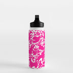 Hot Pink Otomi Bright Pattern Water Bottle Gallery Image 3