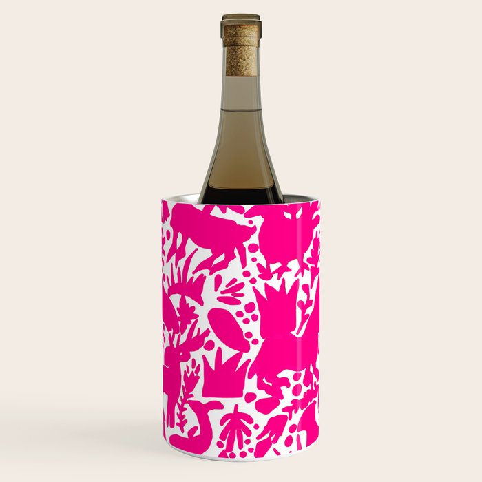 Hot Pink Otomi Bright Pattern Wine Chiller Gallery Image 1