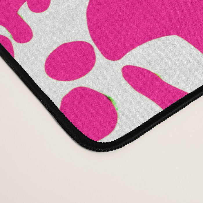 Hot Pink Otomi Bright Pattern Desk Mat Gallery Image 4