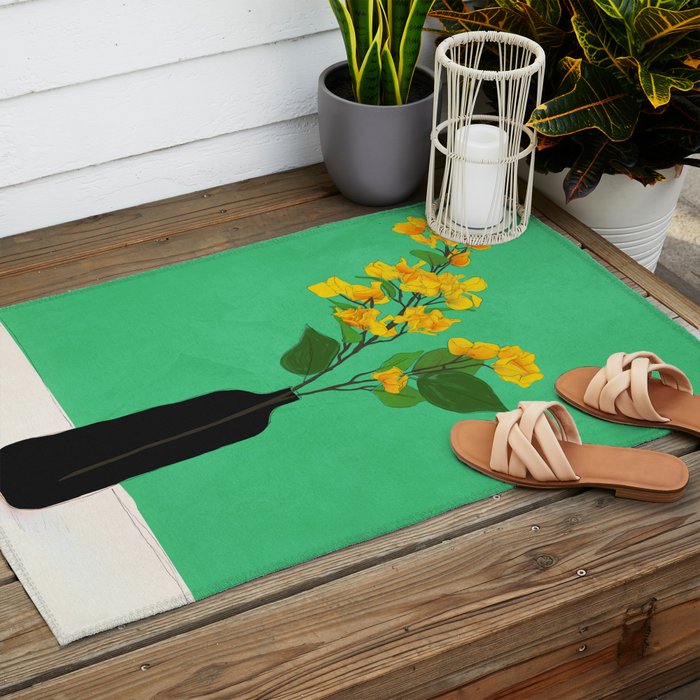 Branches Blooming Green Outdoor Rug Gallery Image 2