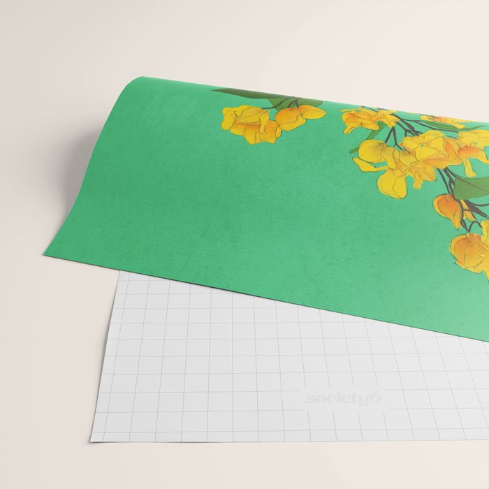 Branches Blooming Green Wrapping Paper Gallery Image 2