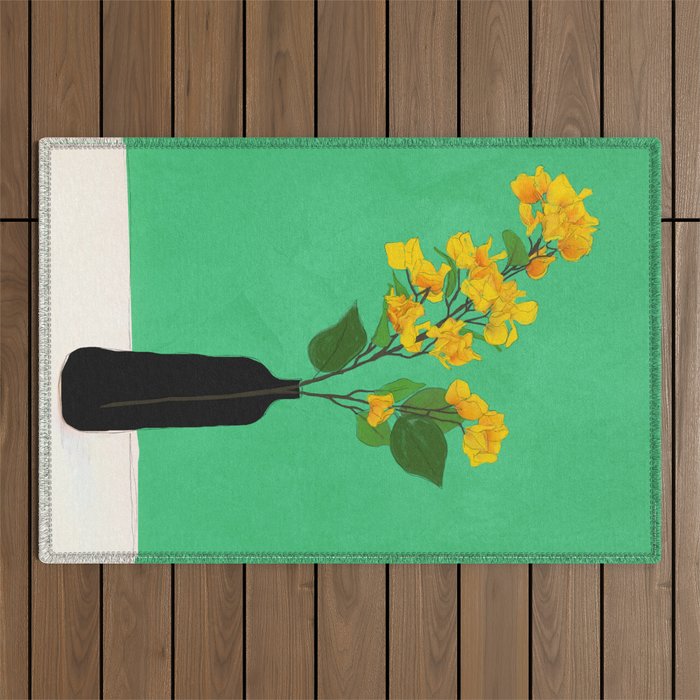 Branches Blooming Green Outdoor Rug Gallery Image 1