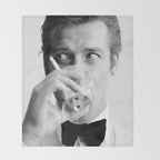 Roger Moore with Martini Retro Vintage Art Throw Blanket Gallery Image 2