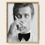 Roger Moore with Martini Retro Vintage Art Serving Tray Gallery Image 1