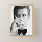 Roger Moore with Martini Retro Vintage Art Mini Art Print Gallery Image 1