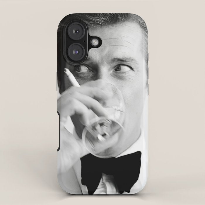 Roger Moore with Martini Retro Vintage Art iPhone Case Gallery Image 1