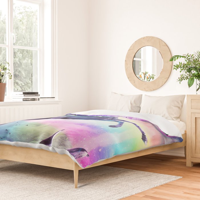 Bearded Dragon Frog Squirrel On Rainbow Unicorn Duvet Cover Gallery Image 2