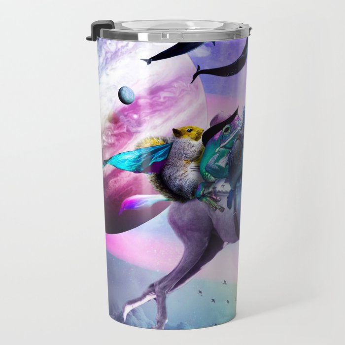 Bearded Dragon Frog Squirrel On Rainbow Unicorn Travel Mug Gallery Image 3