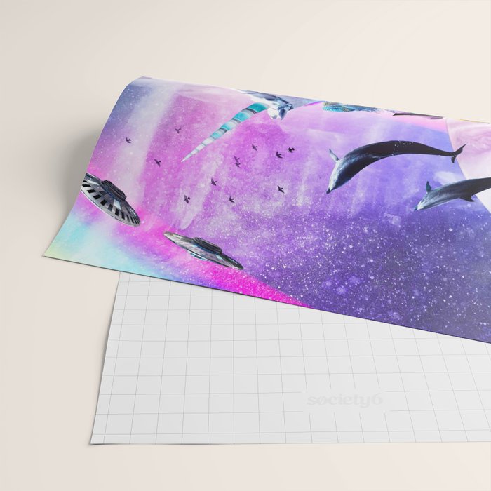 Bearded Dragon Frog Squirrel On Rainbow Unicorn Wrapping Paper Gallery Image 2