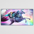 Bearded Dragon Frog Squirrel On Rainbow Unicorn Desk Mat Gallery Image 3