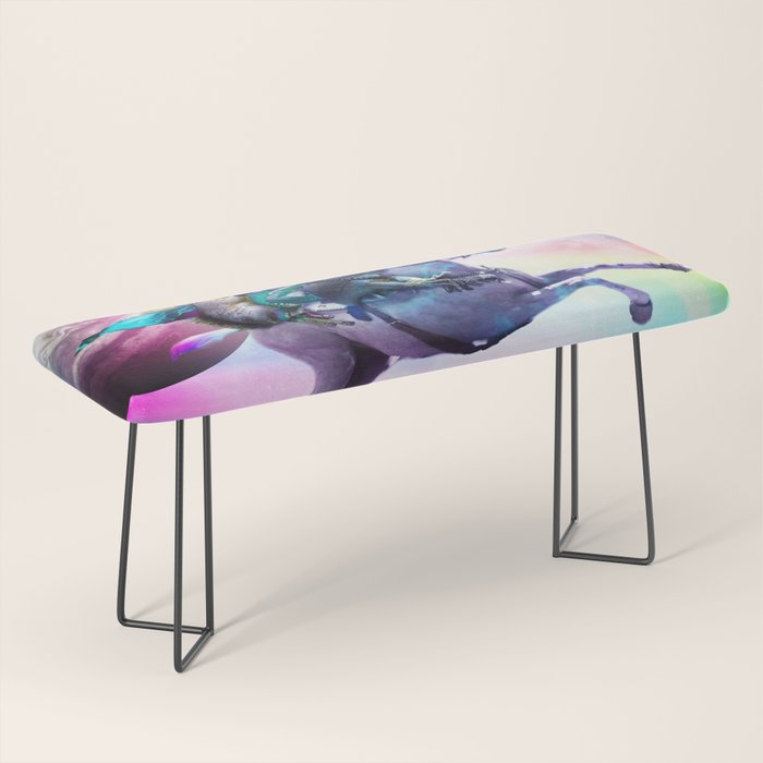 Bearded Dragon Frog Squirrel On Rainbow Unicorn Bench Gallery Image 1