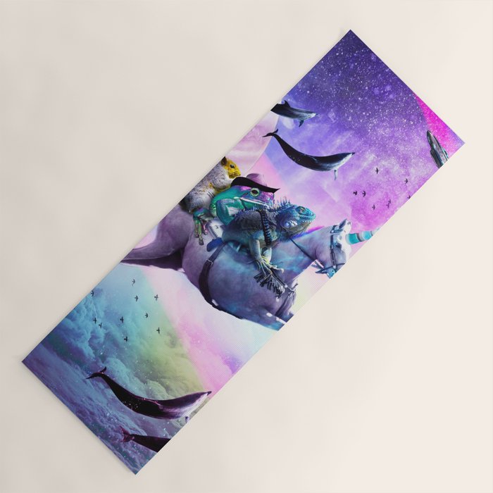 Bearded Dragon Frog Squirrel On Rainbow Unicorn Yoga Mat Gallery Image 1
