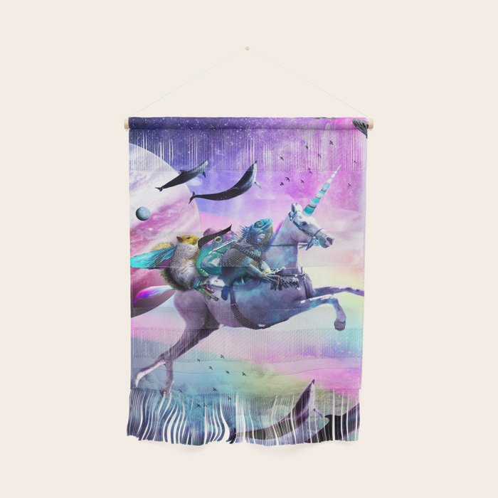 Bearded Dragon Frog Squirrel On Rainbow Unicorn Wall Hanging Gallery Image 1