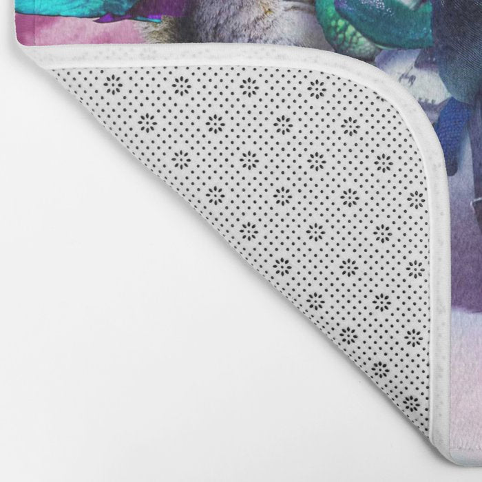 Bearded Dragon Frog Squirrel On Rainbow Unicorn Bath Mat Gallery Image 2