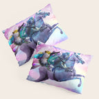 Bearded Dragon Frog Squirrel On Rainbow Unicorn Pillow Sham Gallery Image 3