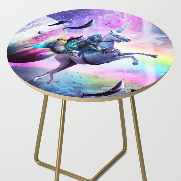 Bearded Dragon Frog Squirrel On Rainbow Unicorn Side Table Gallery Image 2