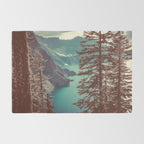 Vintage Blue Crater Lake and Trees - Nature Photography Rug Gallery Image 2