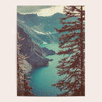 Vintage Blue Crater Lake and Trees - Nature Photography Poster Gallery Image 4