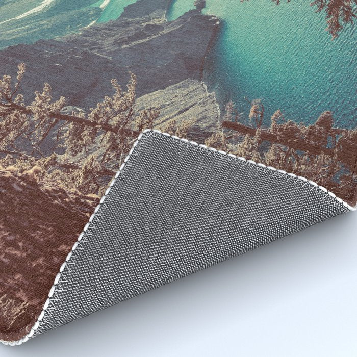 Vintage Blue Crater Lake and Trees - Nature Photography Rug Gallery Image 4