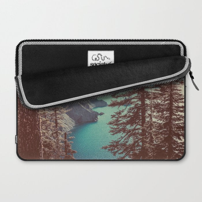 Vintage Blue Crater Lake and Trees - Nature Photography Laptop Sleeve Gallery Image 2